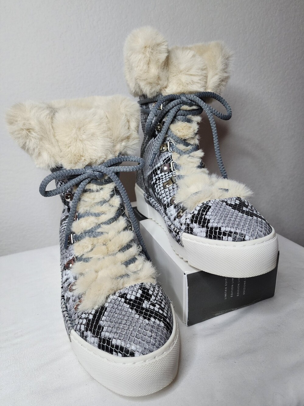 Cecelia New York "Seymore" Leather Platform Sneaker Boots